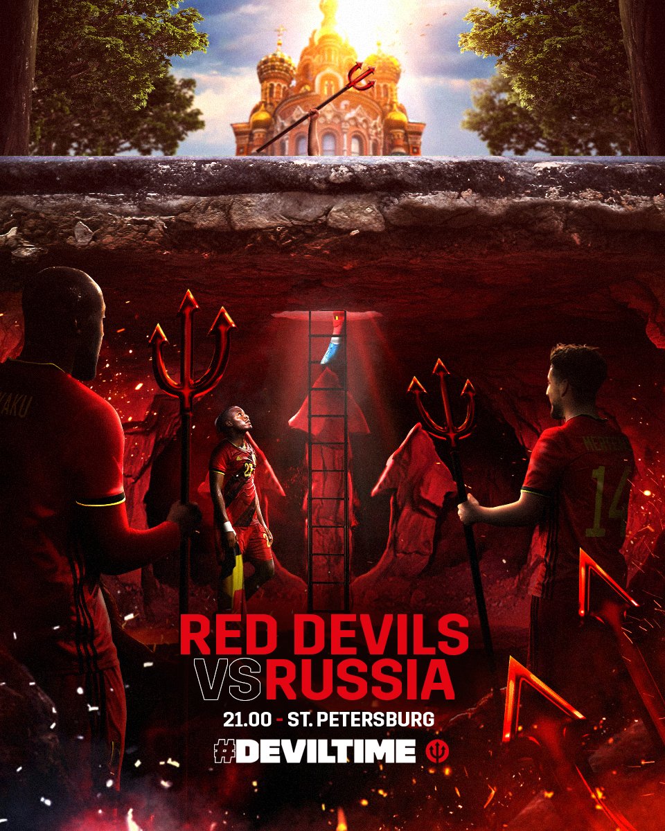 Сборная Бельгии опубликовала «дьявольскую» афишу к игре с Россией - фото