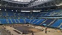 «Зенит» опубликовал фото «Газпром арены». Внутри нее пустынно, холодно и много льда - фото