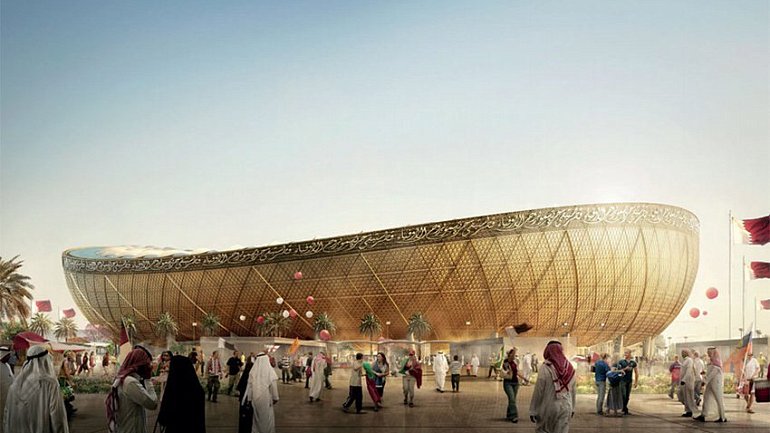 Катар показал главный стадион ЧМ-2022. Он больше «Газпром Арены». И сияет золотом (ВИДЕО) - фото